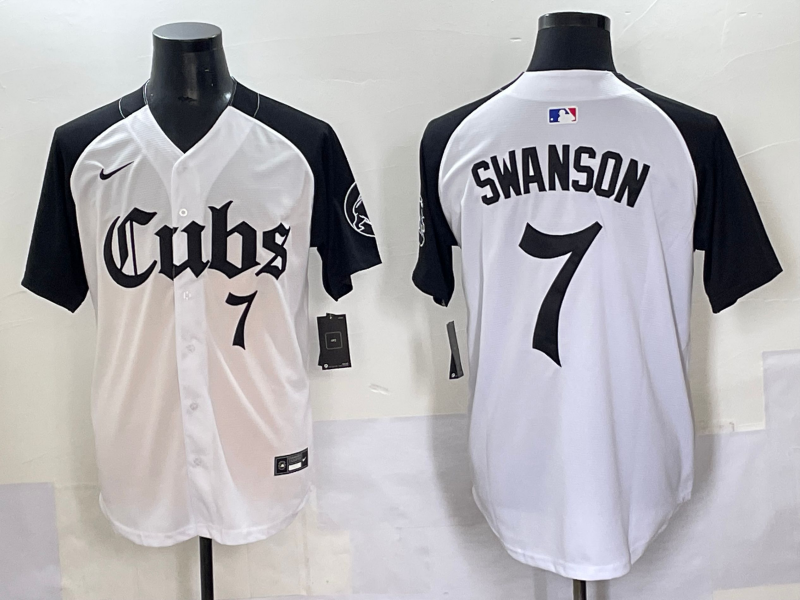 Men's Chicago Cubs Dansby Swanson #7 White Jersey